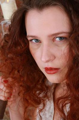 Redhead Lena spreading and showing off
