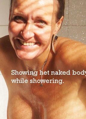 Showering amateur MILF.