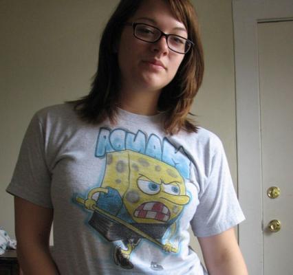 Cute busty wife posing at home