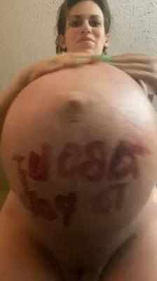 Huge pregnant belly