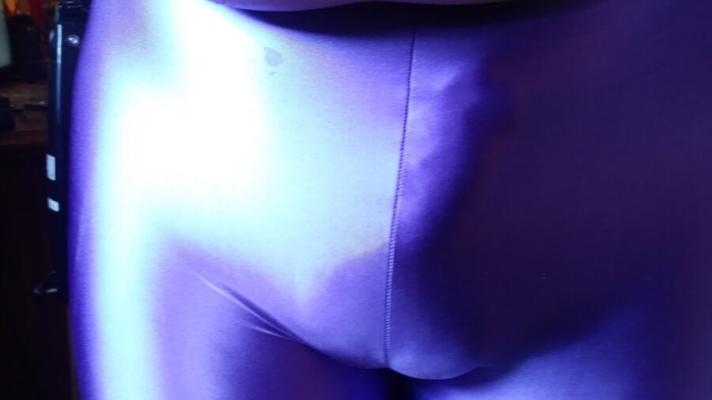 Shiny Purple Tights Try on