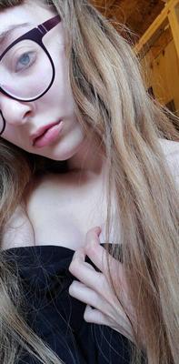 Sweet teen with big glasses