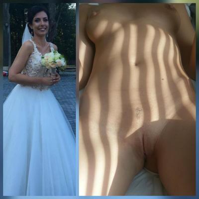 Brides salopes habillées des seins de chatte déshabillés